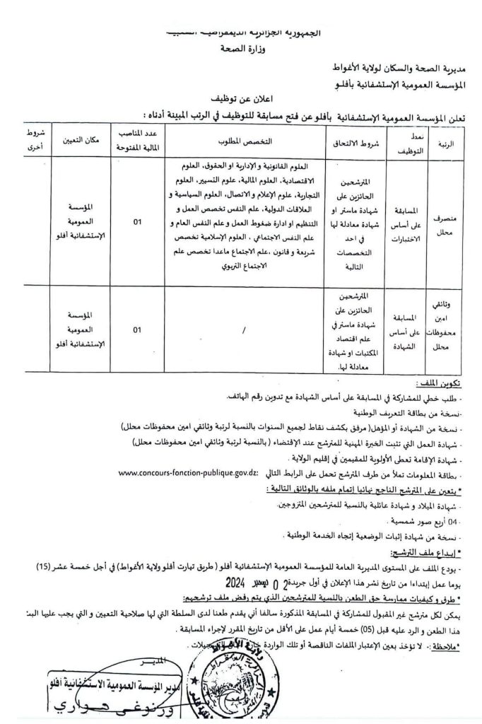 المؤسسة العمومية الإستشفائية افلو الاغواط