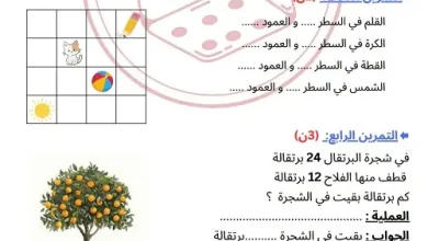 نموذج 06 اختبار الرياضيات السنة الأولى ابتدائي الفصل الثاني