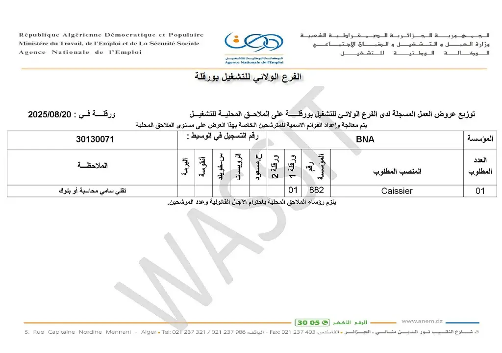 البنك الوطني الجزائري BNA