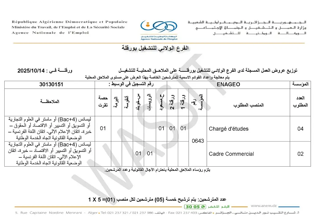 المؤسسة الوطنية للجيوفيزياء ENAGEO